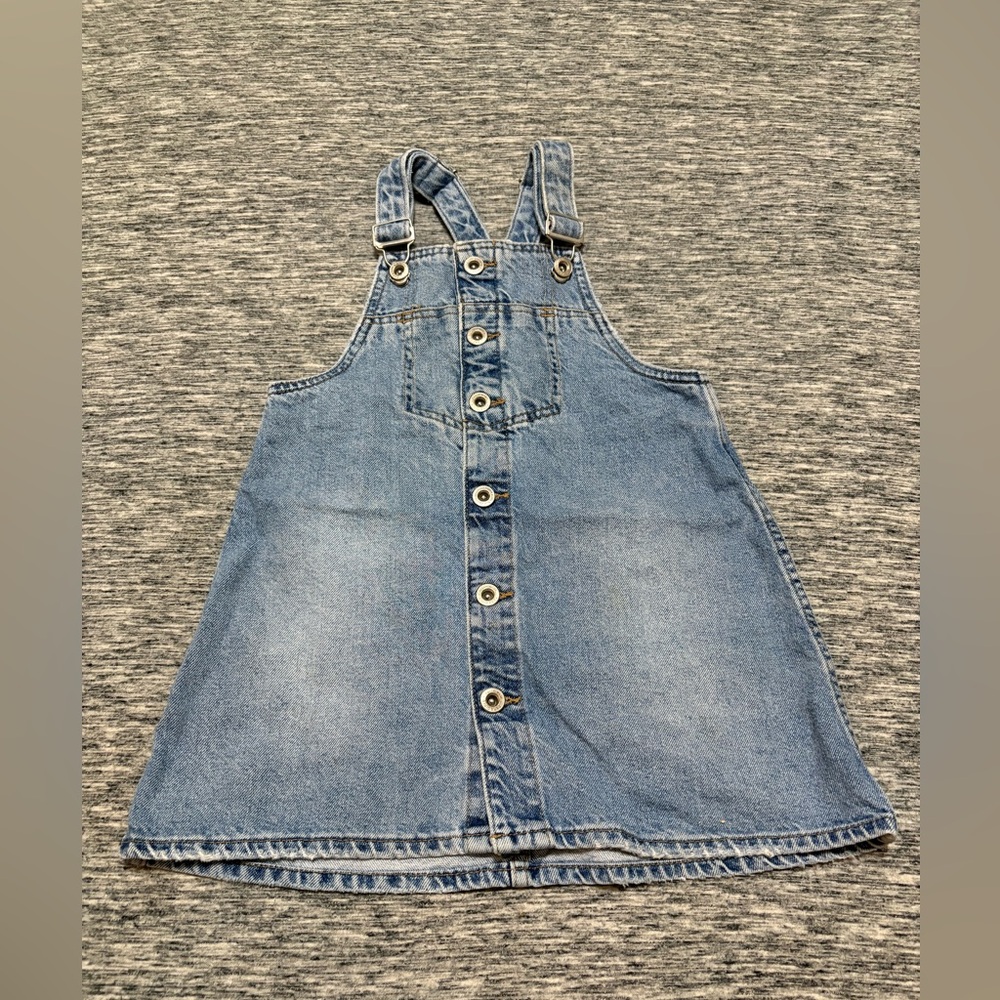 Zara Girls Overall Dress Denim Size 8